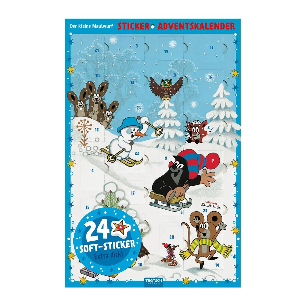 Der kleine Maulwurf - Adventskalender mit 24 Soft-Stickern