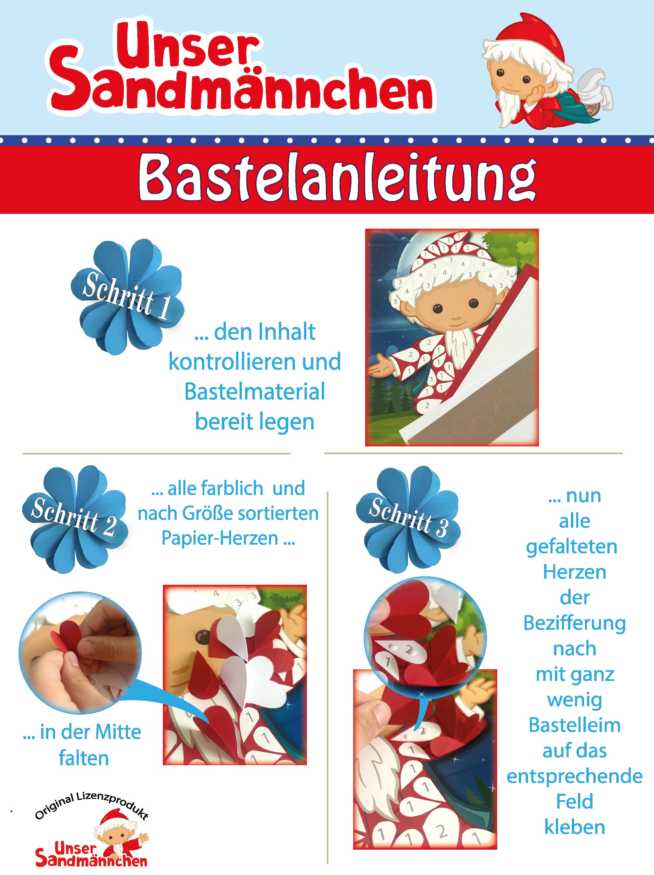Sandmann Bastelset Hubschrauber Bastelanleitung Detail min