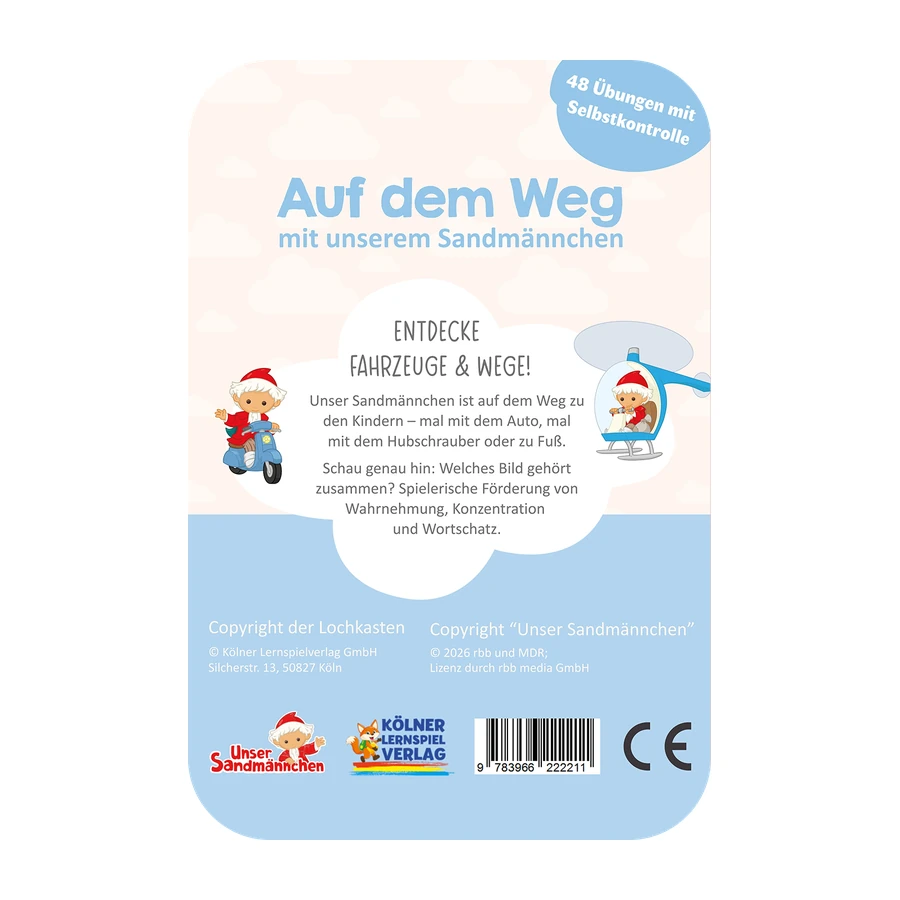 Unser Sandmännchen - Lochkasten Kartensatz - Auf dem Weg (2-3 Jahre)