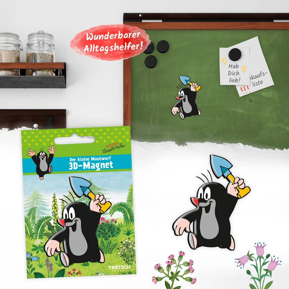 der kleine maulwurf 3D magnet schaufel fuer magnettafel