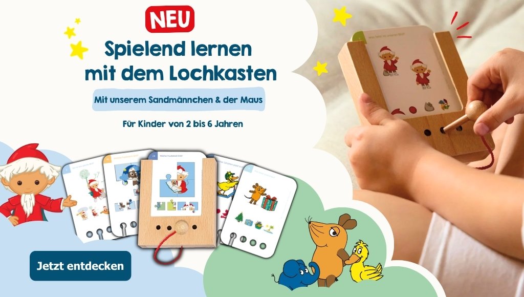 Unser Sandmännchen Lochkasten Lernspiel für Kinder von 2 bis 6 Jahren