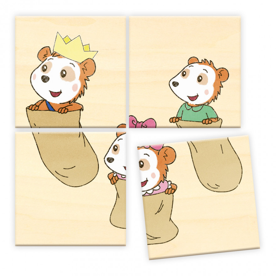 Bobo Siebenschläfer - Erster Puzzlespaß aus Holz Bobo Siebenschläfer, Erster Puzzlespaß aus Holz, Holzpuzzle, Motiv Sackhüpfen