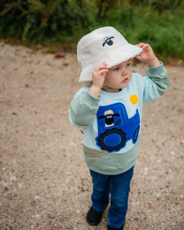 fischerhut kinder shaun das schaf motiv beige moodbild