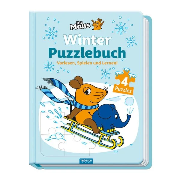 Die Maus - Winterpuzzlebuch (4 Puzzle)