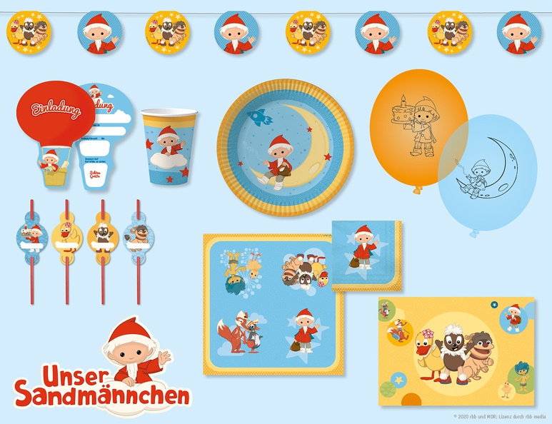 Unser Sandmännchen - Party Set für 8 Kinder