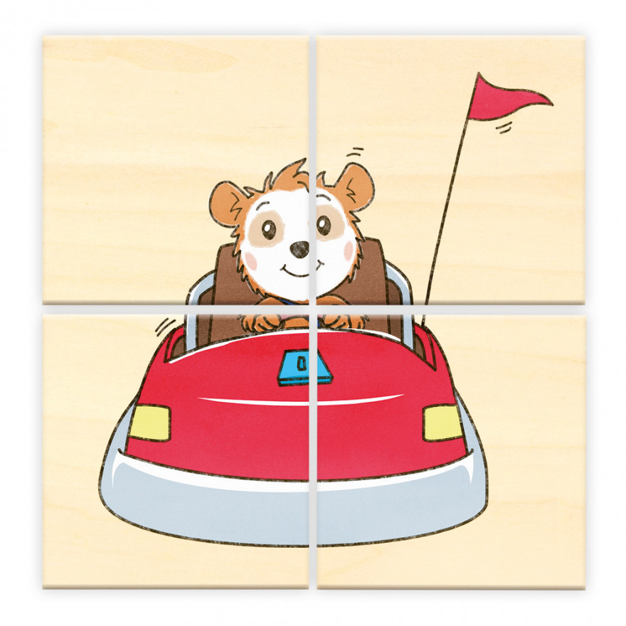Bobo Siebenschläfer - Erster Puzzlespaß aus Holz Bobo Siebenschläfer, Erster Puzzlespaß aus Holz, Holzpuzzle, Motiv Autoscooter