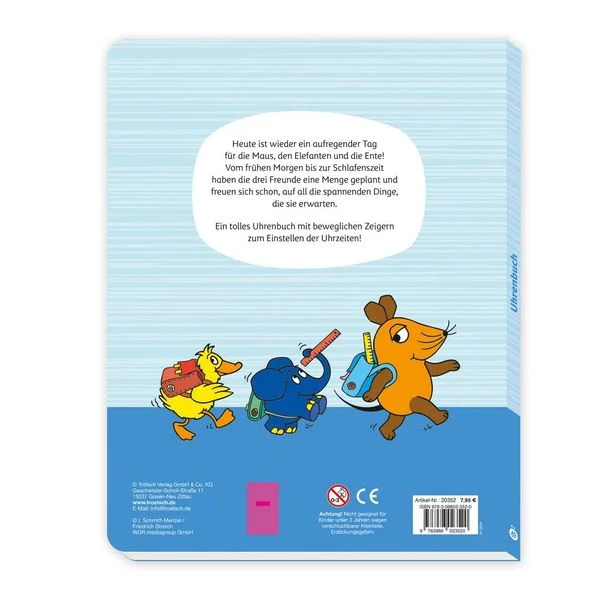 die maus uhrenbuch lern mit pappenbuch rueckseite