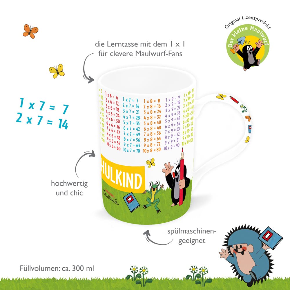 der kleine maulwurf lerntasse kindertasse eins mal eins hochwertig