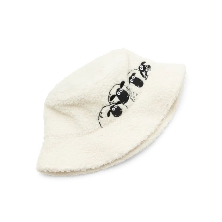 fischerhut kinder shaun das schaf motiv beige rueckansicht
