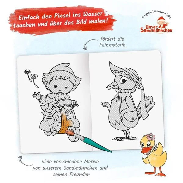 sandmaennchen zaubermalbuch nur mit wasser foerdert feinmotorik