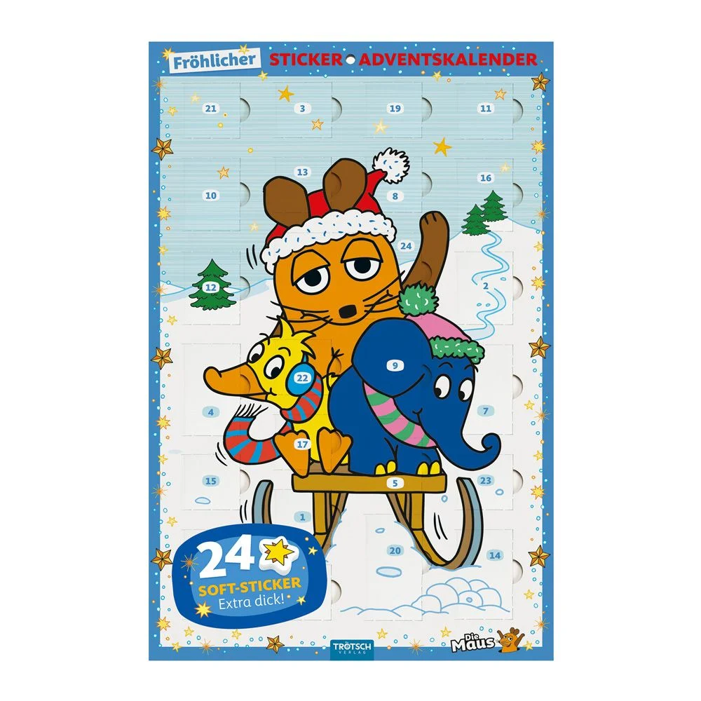 Die Maus - Adventskalender mit 24 Soft-Stickern