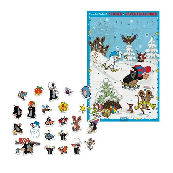 Der kleine Maulwurf - Adventskalender mit 24 Soft-Stickern