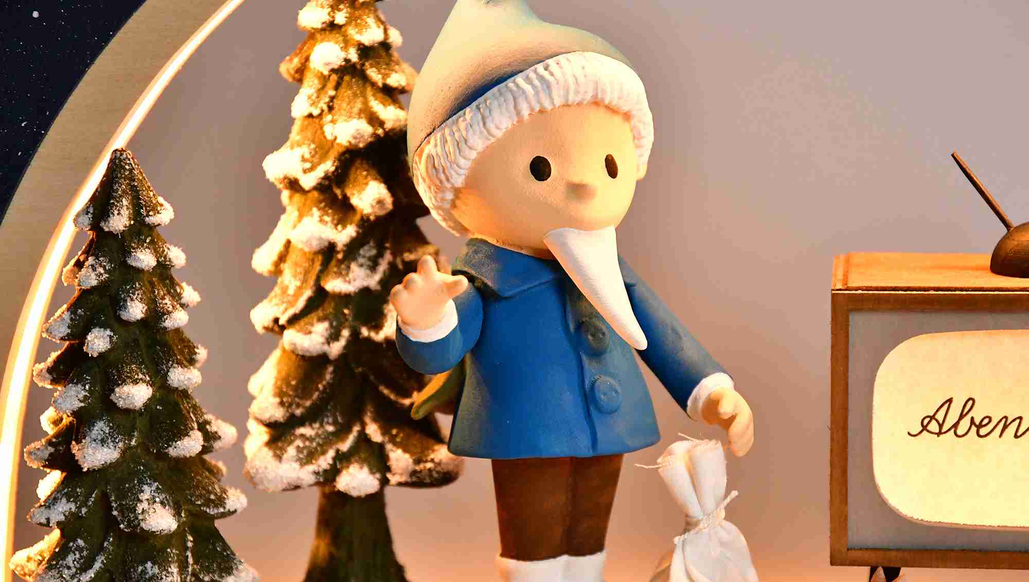 Sandmann Alt Unser Sandmännchen - Schwibbogen - Sandmann mit Fernseher