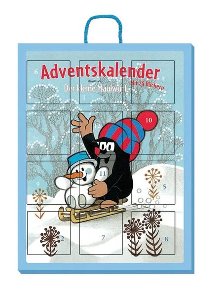 troetsch adventskalender der kleine maulwurf weihnachtskalender mit 24 beschaeftigungsbuechern frontalansicht