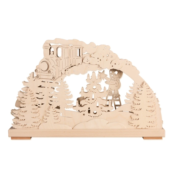 Großer Schwibbogen - Pittiplatsch und Freunde schmücken den Weihnachtsbaum Großer Schwibbogen Pittiplatsch und Freunde schmücken den Weihnachtsbaum