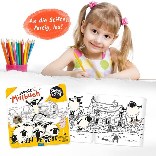 Shaun das Schaf - Stickermalbuch - Anwendungsbeispiel