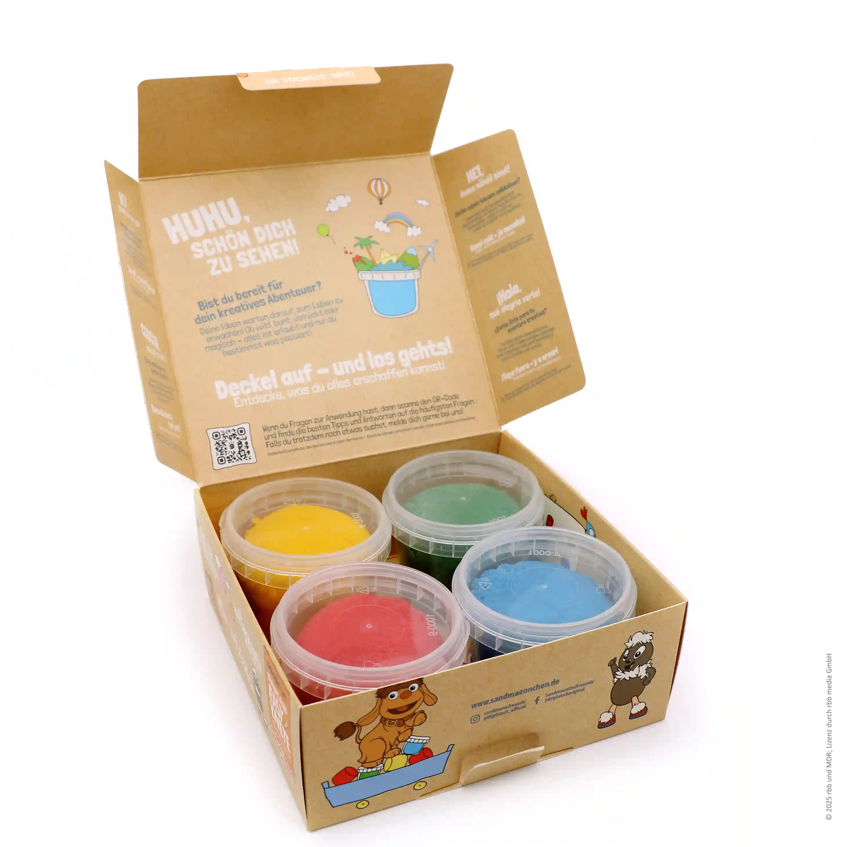 Geöffnete Verpackung der Sandmännchen Knete