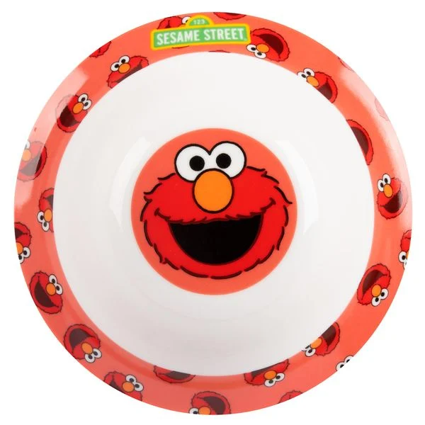 Elmo Müslischale aus Porzellan, Sesamstraße Motiv, Teil des 3-teiligen Kindergeschirrsets, kindgerechtes Design