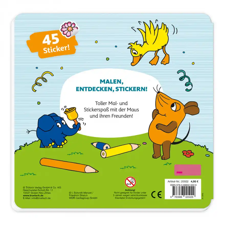 Die Maus - Sticker-Malbuch Die Maus Sticker Malbuch