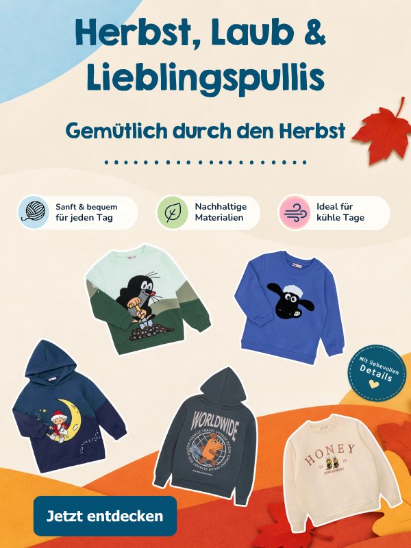 Kinderkleidung für den Herbst im Sandmann Shop