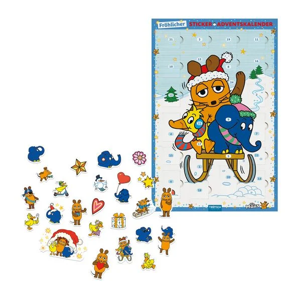 Die Maus - Adventskalender mit 24 Soft-Stickern