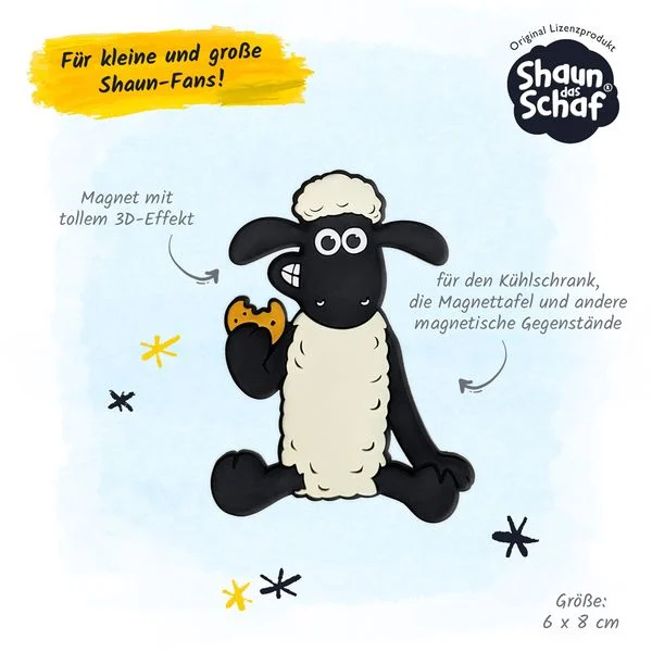 Shaun das Schaf - 3D-Magnet sitzend - Für Shaun Fans