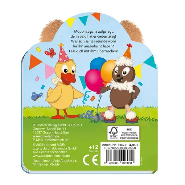 Moppi hat Geburtstag - Fühlbuch - Rückseite