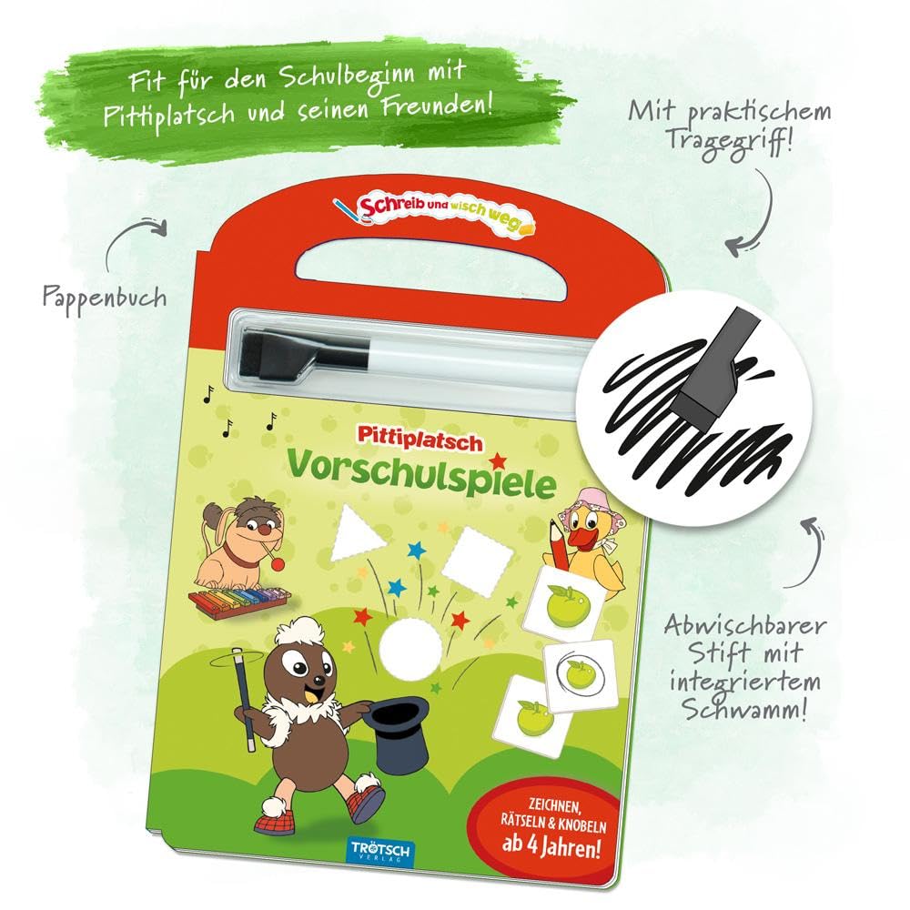 pittiplatsch vorschulspiele mit stift cover stabile pappe