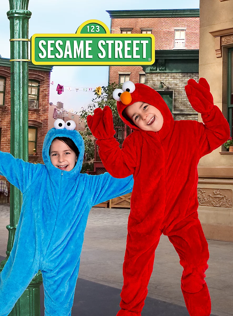 Sesamstraße - Elmo - Kostüm für Kinder - mit Hintergrund