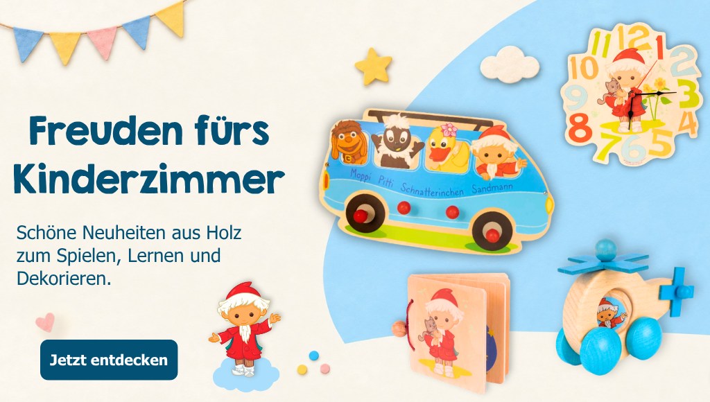 Kinderzimmerdekoration & Spielzeug aus Holz im Sandmann Shop