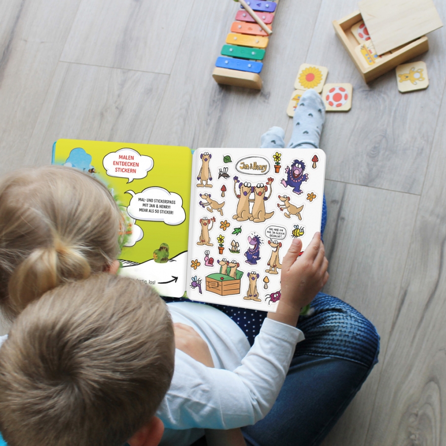 jan-und-henry-stickerheft-malbuch Jan & Henry Malbuch mit Stickern