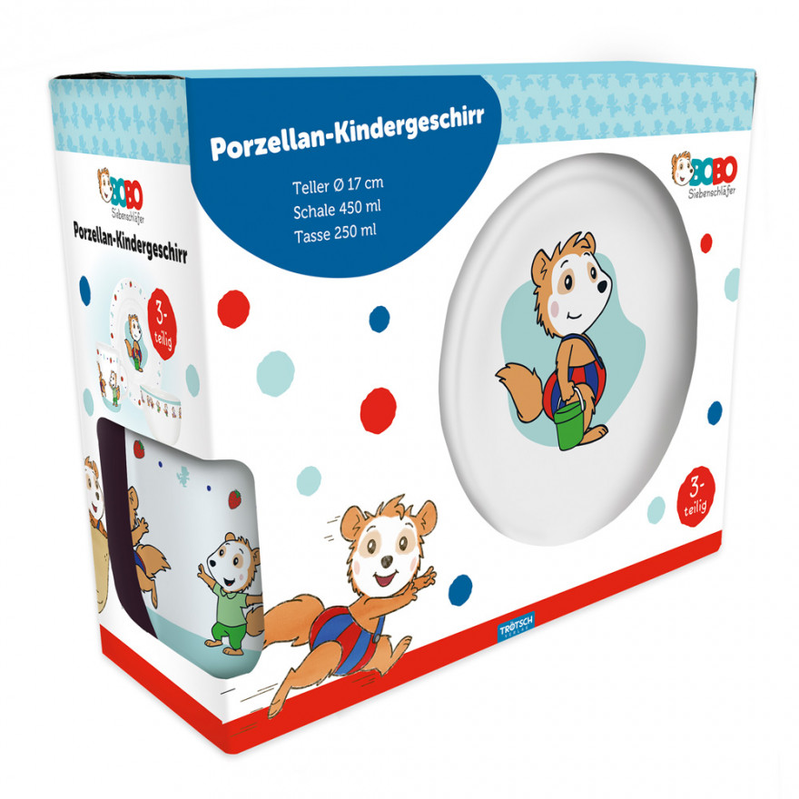 Bobo Siebenschläfer - Kindergeschirrset aus Porzellan (3-teilig)