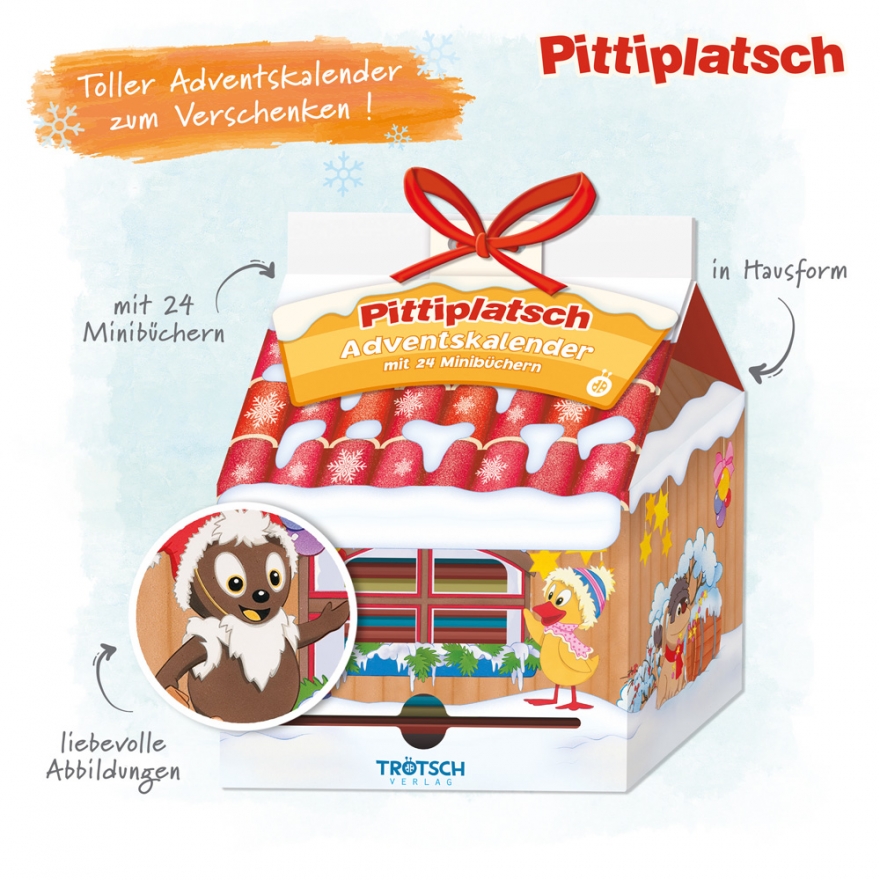 Pittiplatsch Adventskalenderhaus mit 24 Mini-Büchern