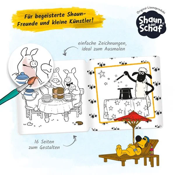 Shaun das Schaf - Stickermalbuch - mit Stickern