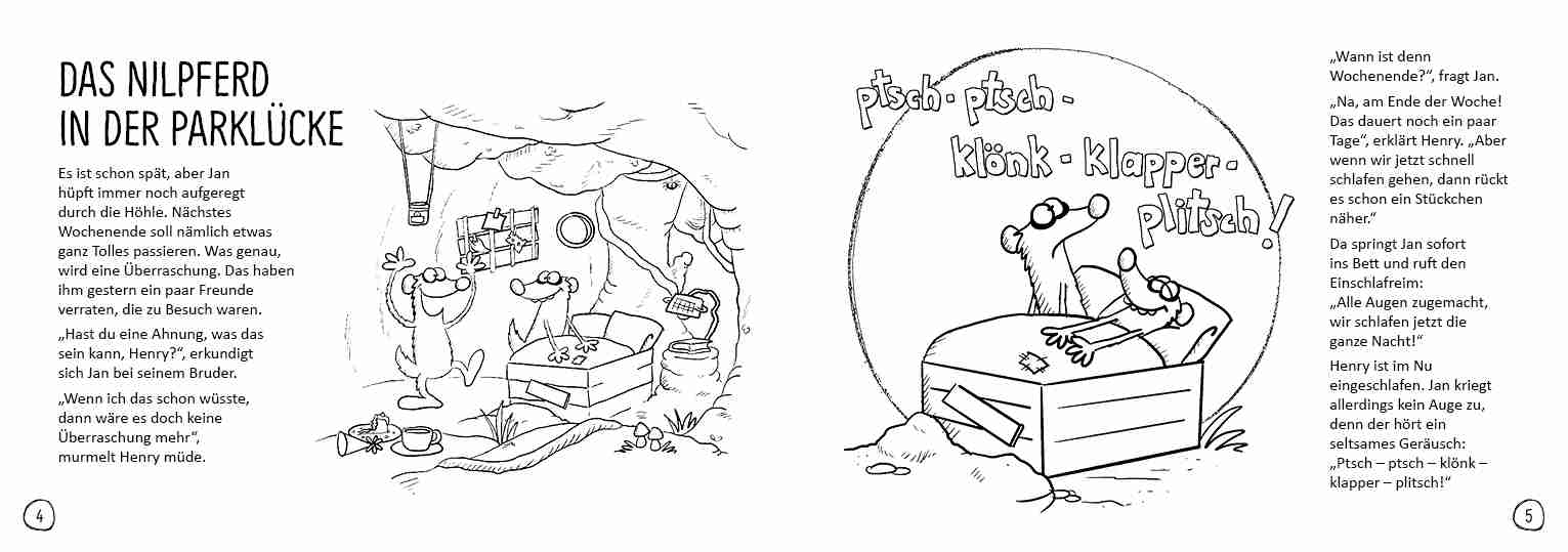 Jan und Henry Lustige Vorlesegeschichten zum Ausmalen Innenansicht Buch