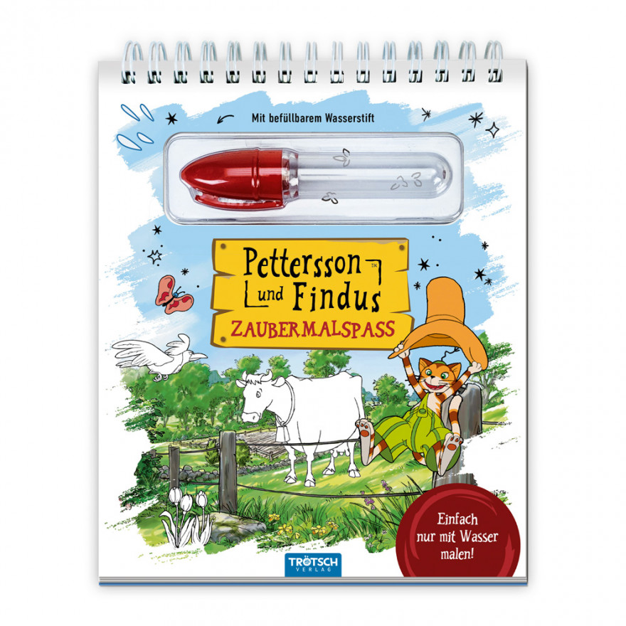 Cover des Pettersson und Findus Zaubermalbuchs mit Wasserstift