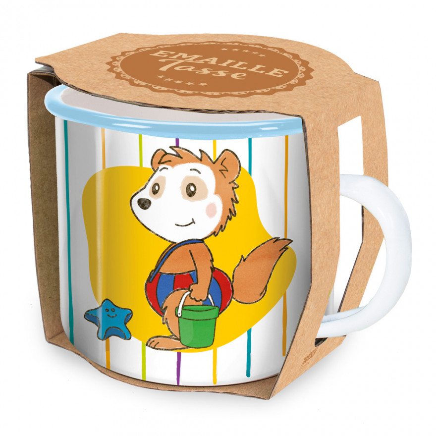 Bobo Siebenschläfer - Emaillebecher _Bobo Streifen_