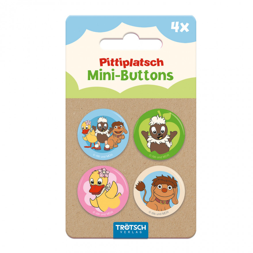 Artikelfotoh4IAQ5VXw0BKW Unser Sandmännchen vierer Set Mini Buttons Pittiplatsch