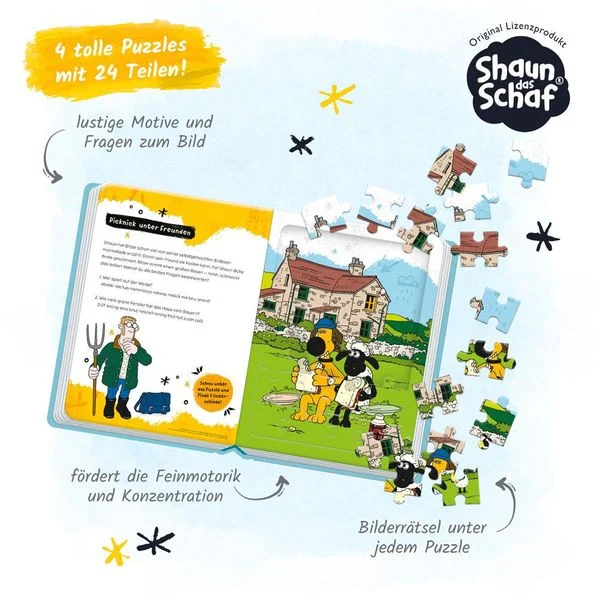 Shaun das Schaf - Puzzlebuch - 4 Puzzle