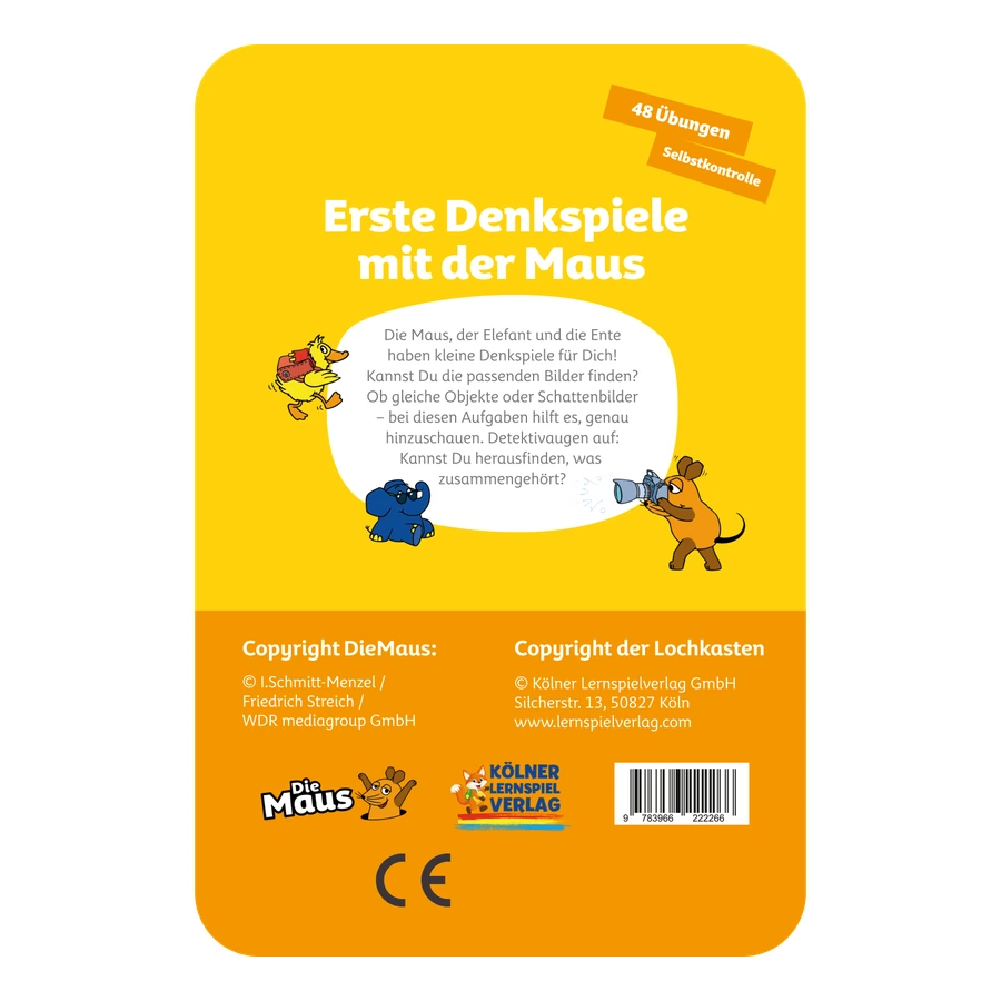 Die Maus – Lochkasten Kartensatz - Denkspiele (3-4 Jahre)