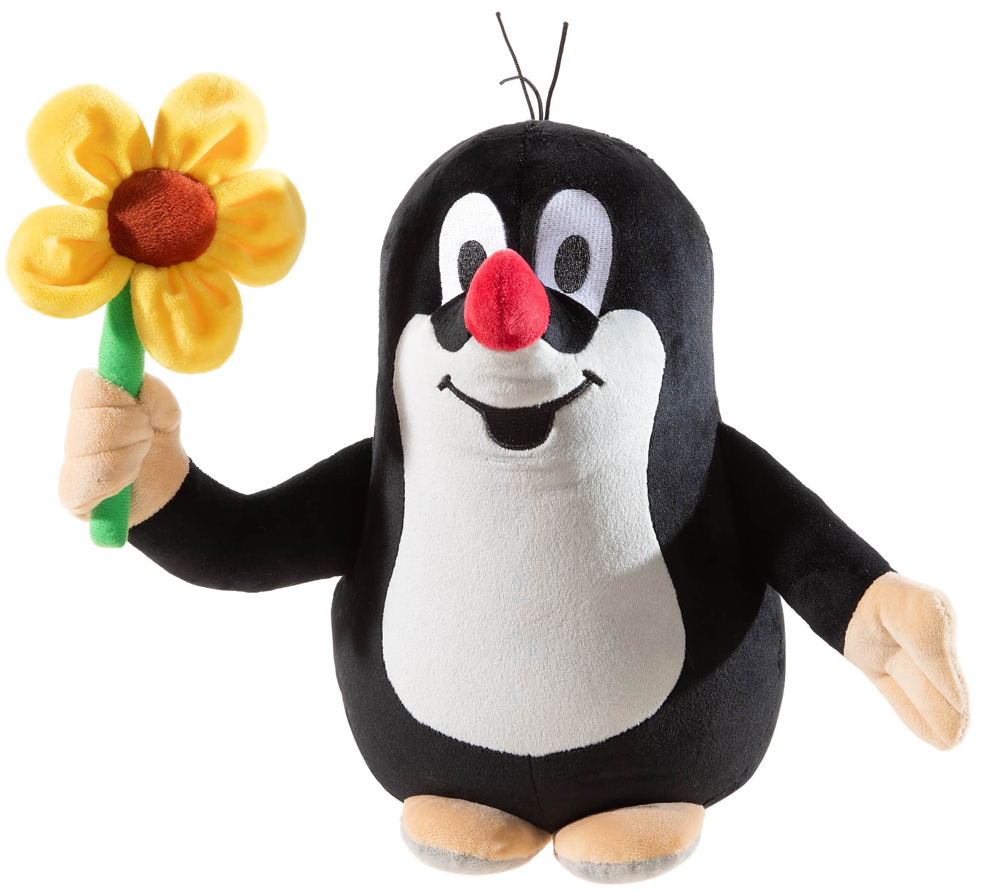 der kleine maulwurf kuscheltier mit blume 30 cm frontal