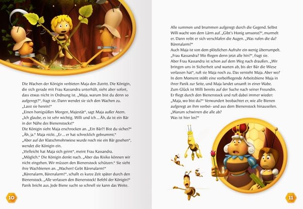 Die Biene Maja - Die schönsten Mutmach-Geschichten (Buch) Geöffnetes Buch Die Biene Maja Die schönsten Mutmachgeschichten mit farbiger Beispielseite und Illustrationen