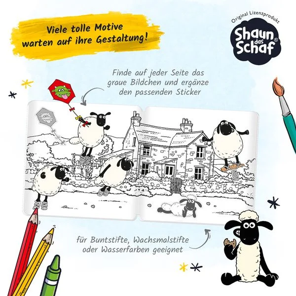Shaun das Schaf - Stickermalbuch - Detailansicht