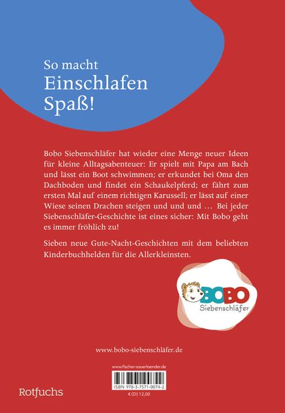 Bobo Siebenschläfer, Immer fröhlich mit Bobo Siebenschläfer, Buch, Rückseite