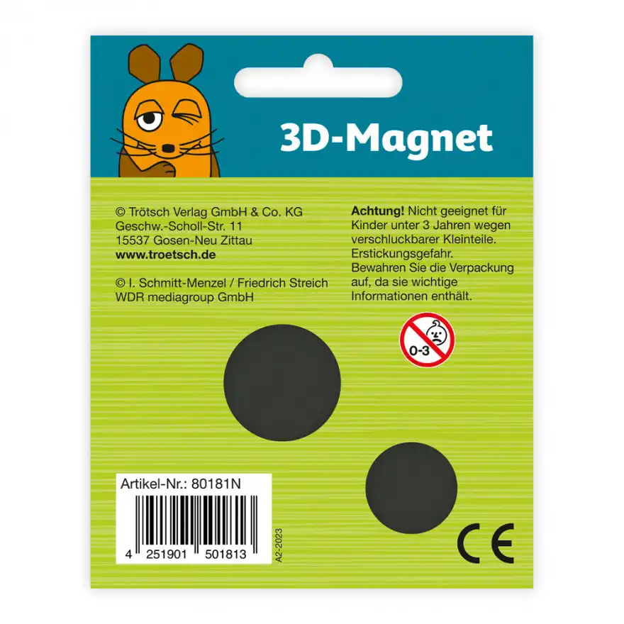 drei null zwei drei zwei die maus 3D magnet maus und freunde rueckseite