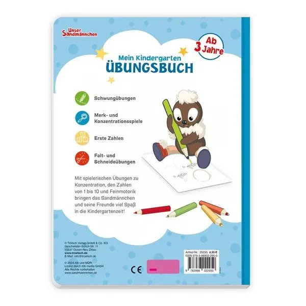 sandmaennchen mein kindergartenuebungsbuch beschaeftigungsbuch ab drei jahren rueckseite