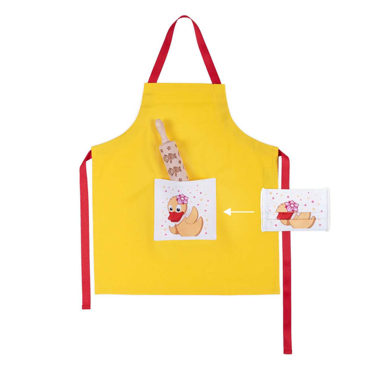 schnatterinchen kinder kochschuerze mit tasche upcycling nachhaltig teigrolle