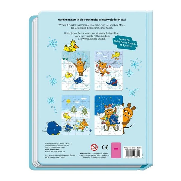 Die Maus - Winterpuzzlebuch (4 Puzzle)