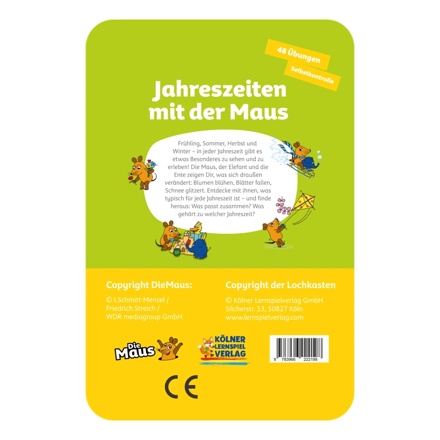 Die Maus - Lochkasten Kartensatz - Jahreszeiten (5-6 Jahre)