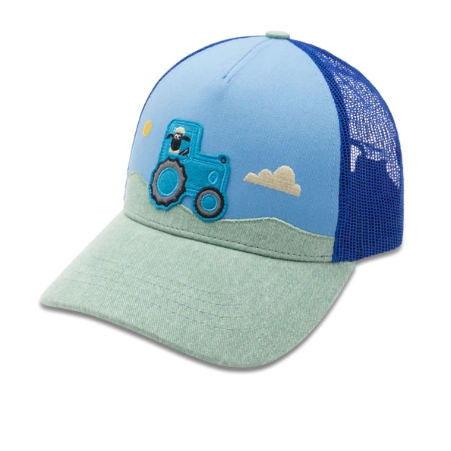 basecap fuer kinder shaun das schaf motiv traktor 